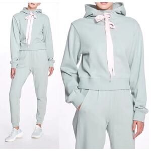 NWT Marchesa Active Remy Long Sleeve Hoodie & Jogger Pants Set Sage Women Size M